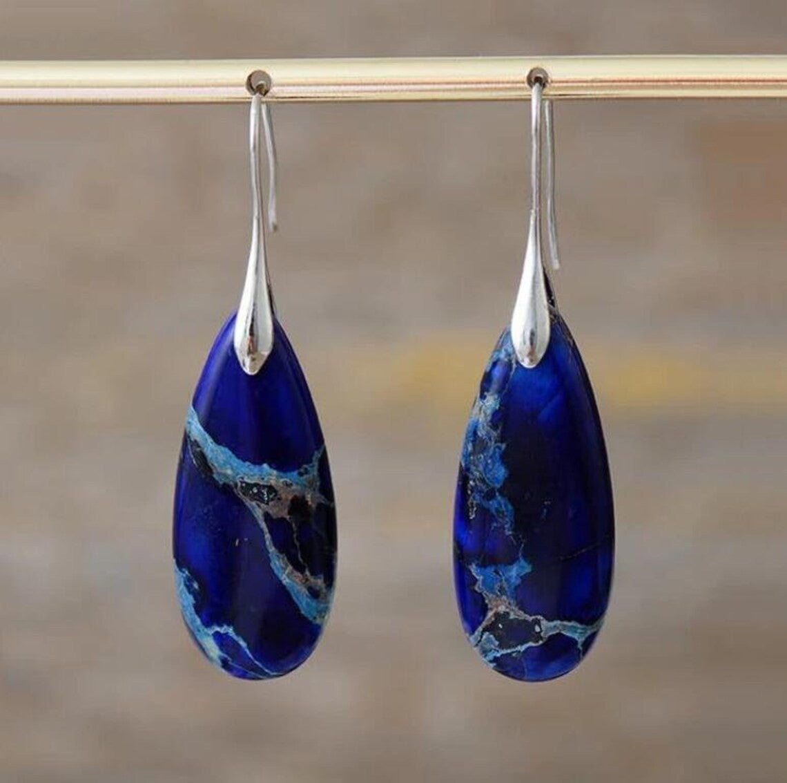 Emperor Stone Water Drop Female Temperament Earrings