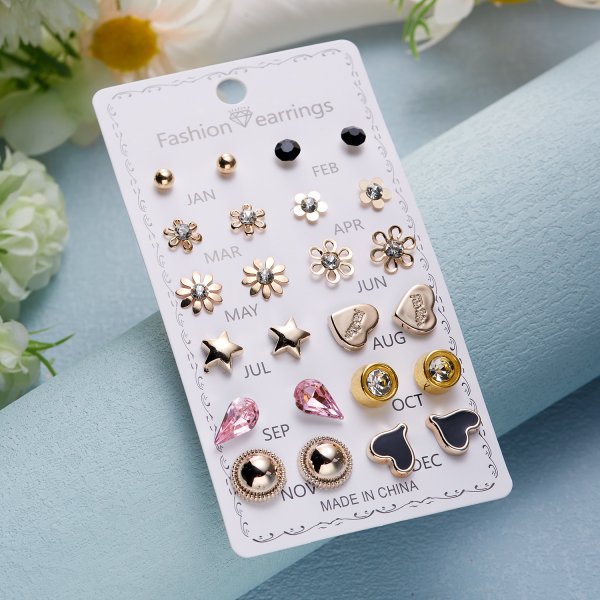 Flower Combination Card Suit Personality Multiple Rings