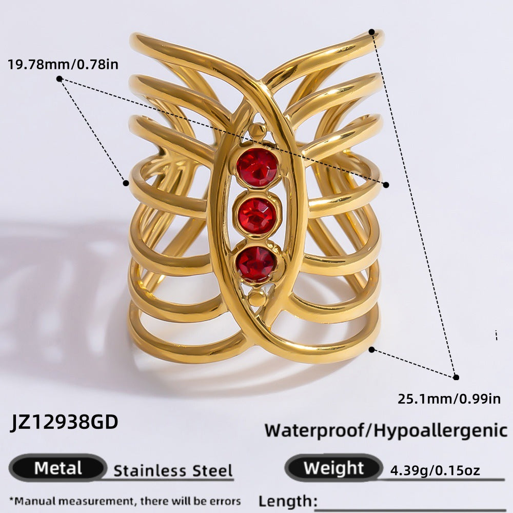 Stone Light Luxury Retro Niche High-grade Rings