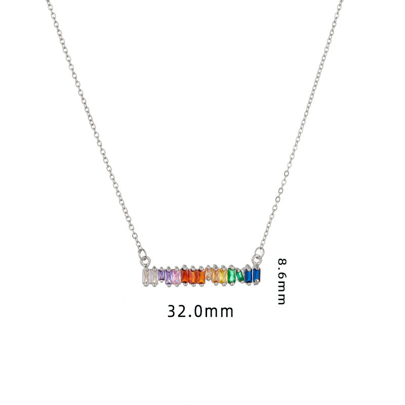 Cool Fashion Ornament Design Geometric Rainbow Necklaces