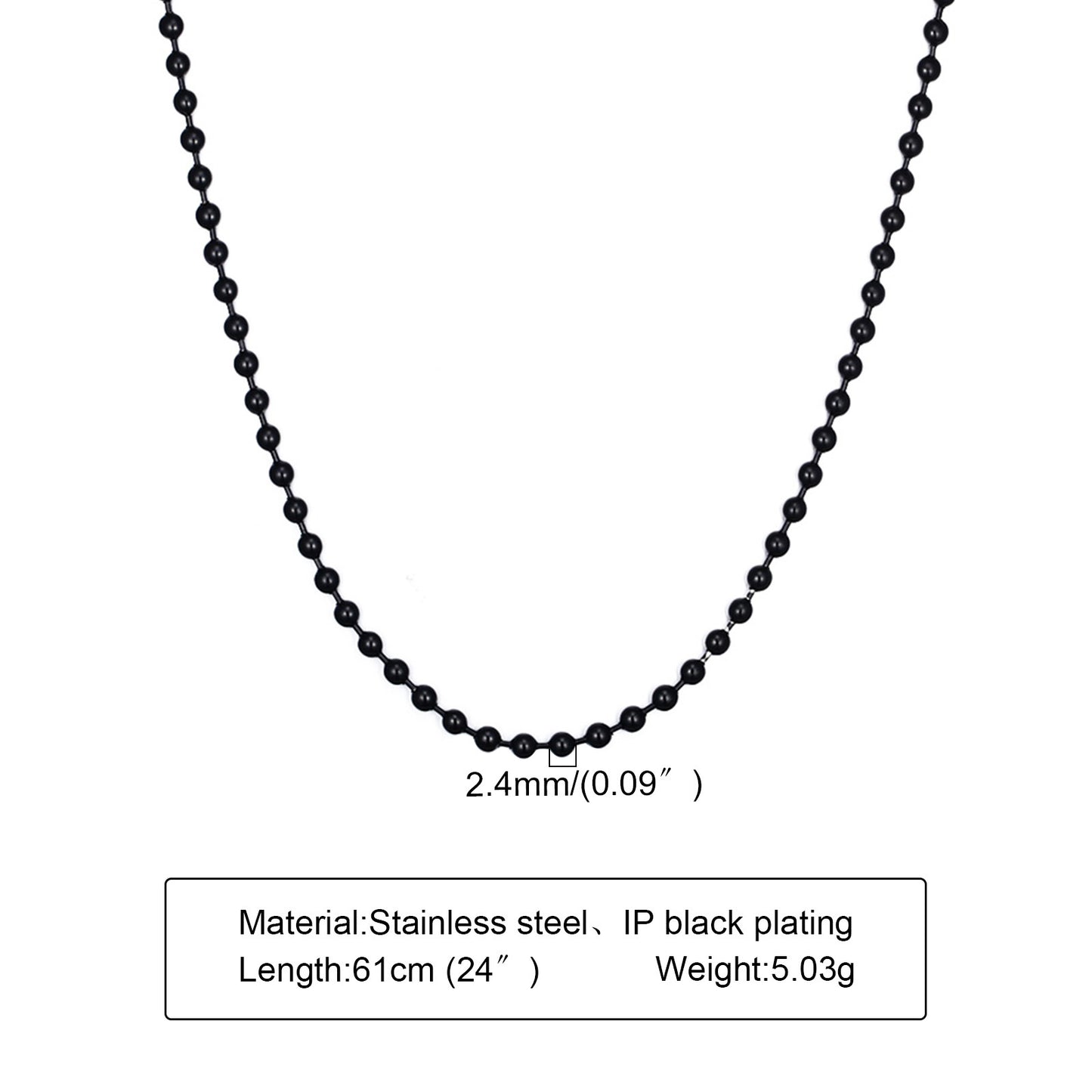 Water Ornament Chain Titanium Steel Bead Necklaces