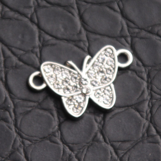 Alloy Double Rhinestone Butterfly Short Clavicle Chain Design Necklaces