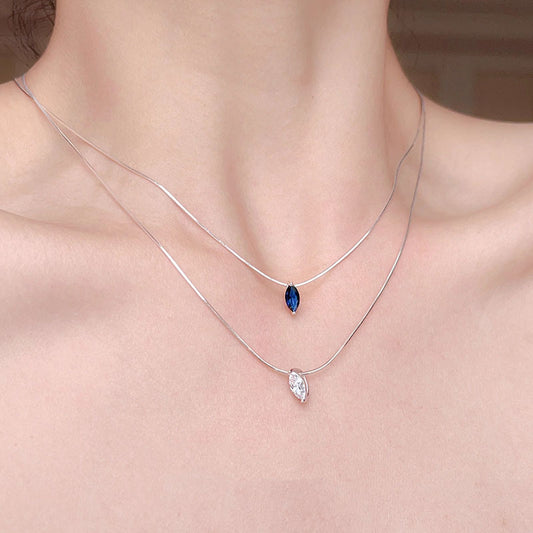 Water Drop Zircon Female French Minimalist Light Luxury Minority Necklaces