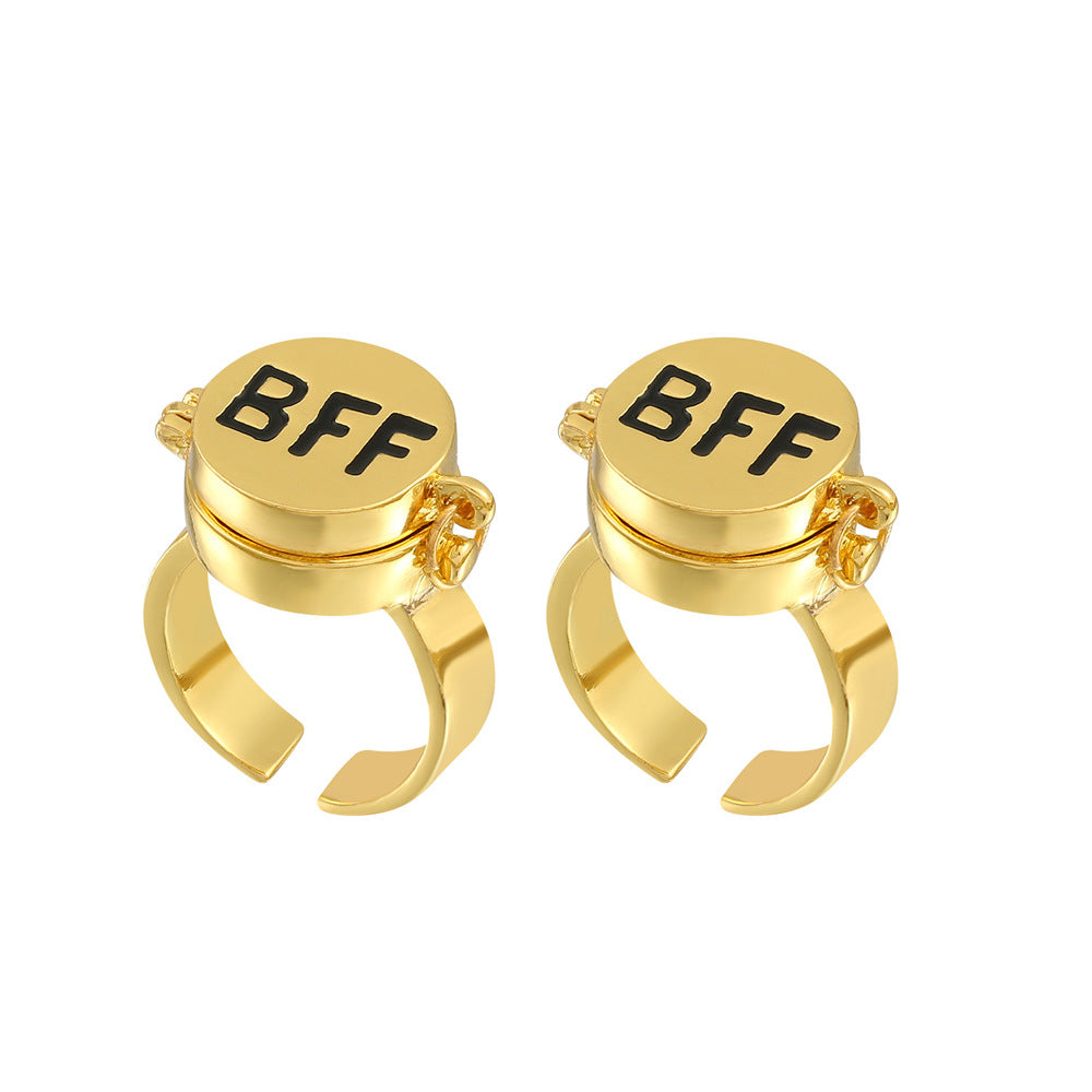 Cartoon Animation Rotating Friendship Letters Ornament Rings