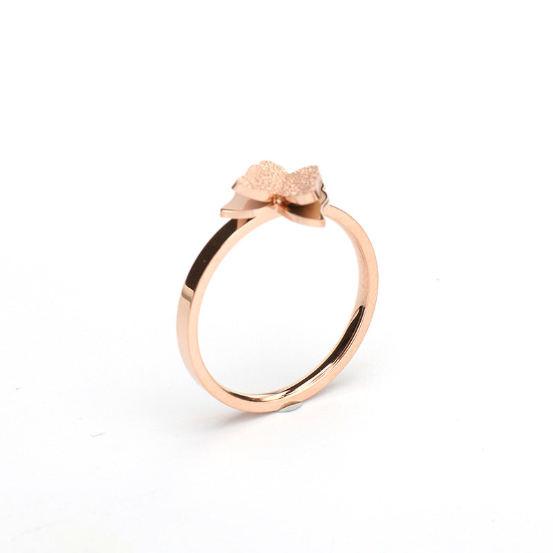 Stainless Steel Rose Gold Forefinger Simple Rings