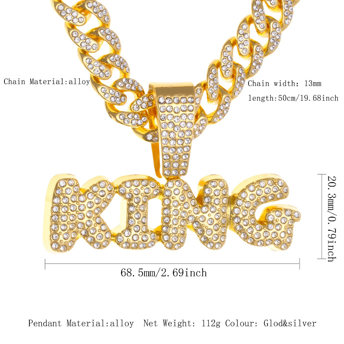 Hop Alloy Full Diamond Exaggerated Dripping Necklaces