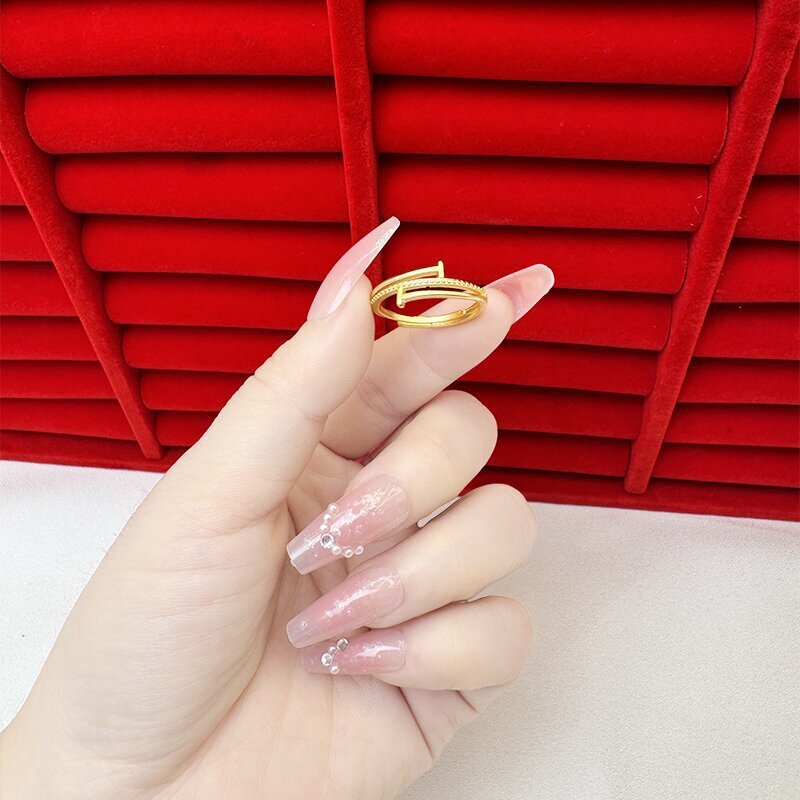 Gold Female Bow No Color Fading Niche Rings