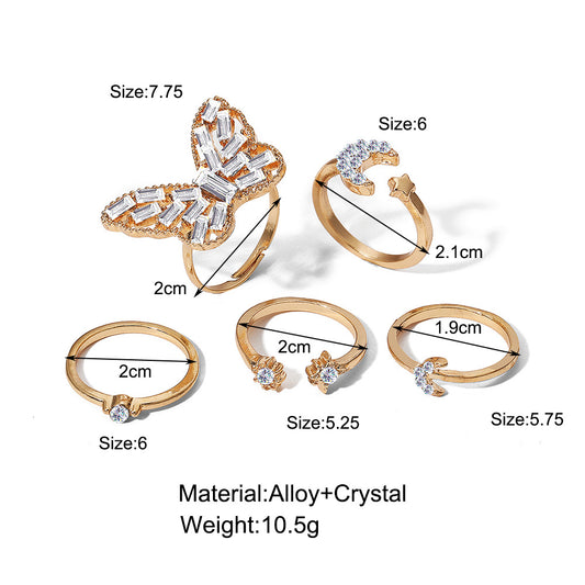 Women's Retro Golden Personality Independent Packaging Butterfly Rings