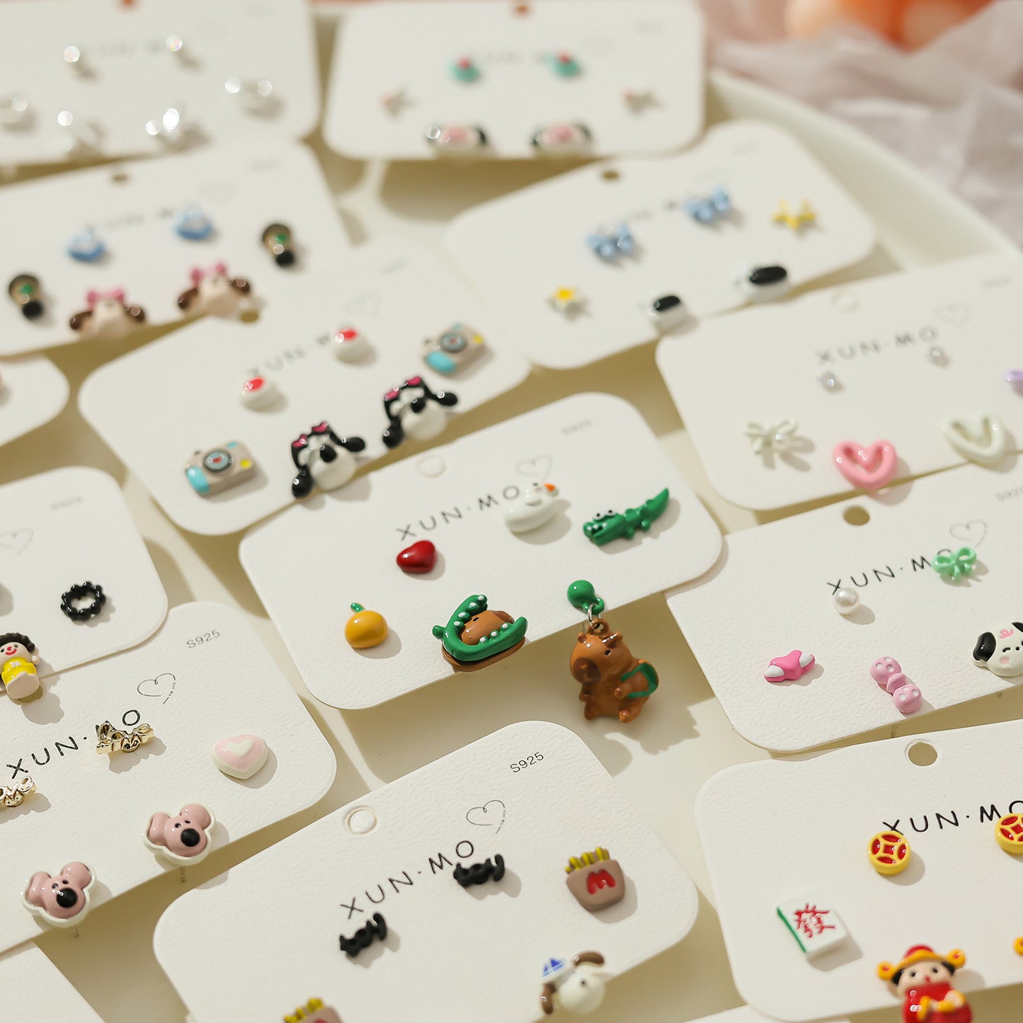 Children's Cute Sier Female Personality Small Animal Earrings