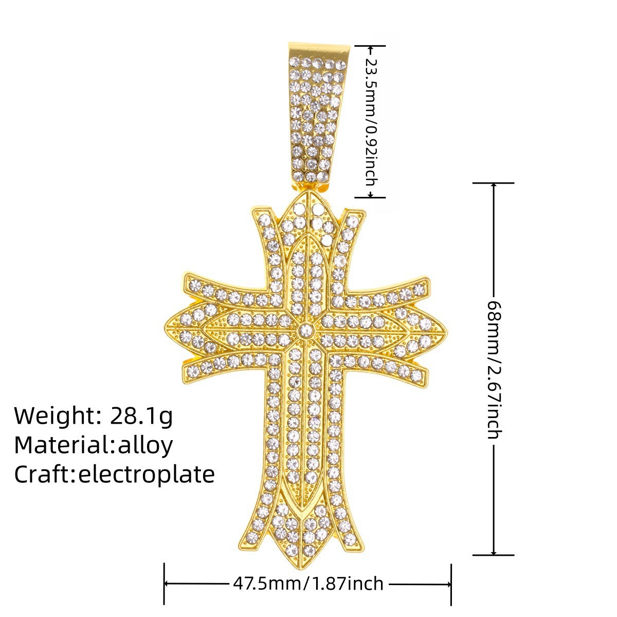 Hop Alloy Full Diamond Exaggerated Dripping Necklaces