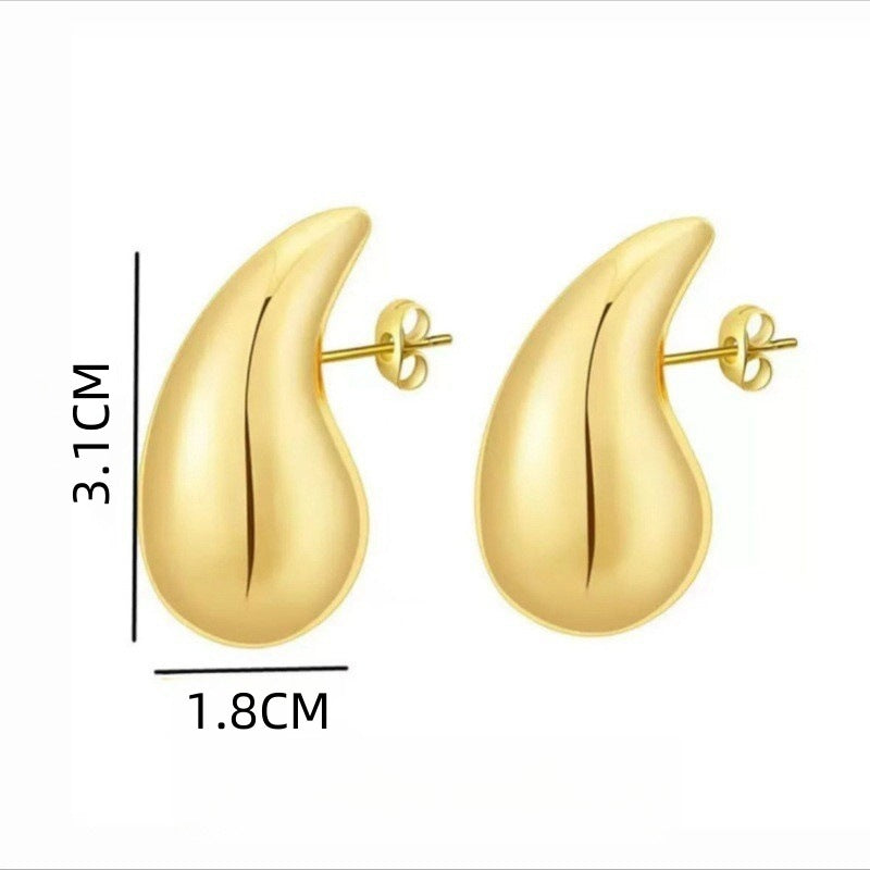 Water Drop Glossy Hollow Advanced Design Earrings