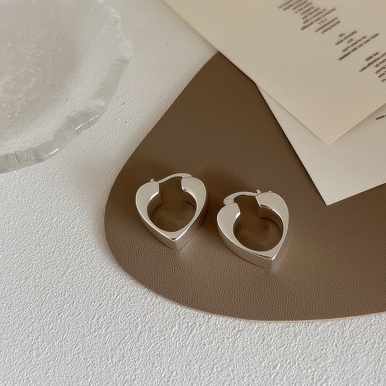 Design High-grade Sier Matte Metal Female Earrings