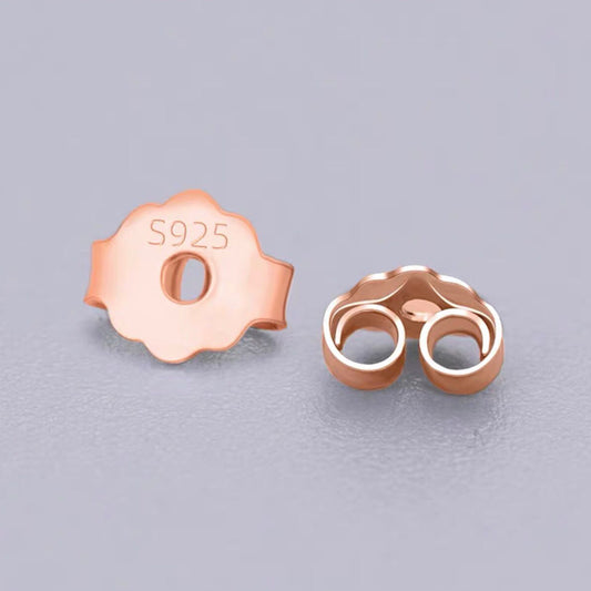 Sier Earplug Butterfly Ear Clip Back Rings