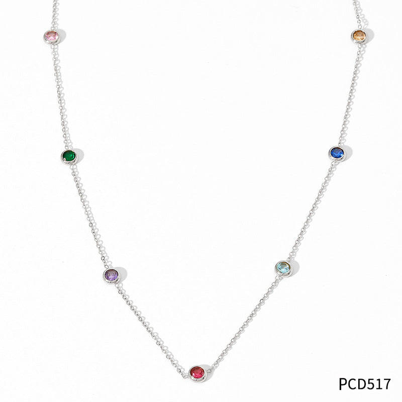 Women's Simple Elegant Mini Fine Series Zircon Necklaces