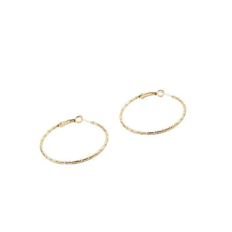 Women's Steel Gold Plated Big Ear Personalized Temperamental Eardrops Rings