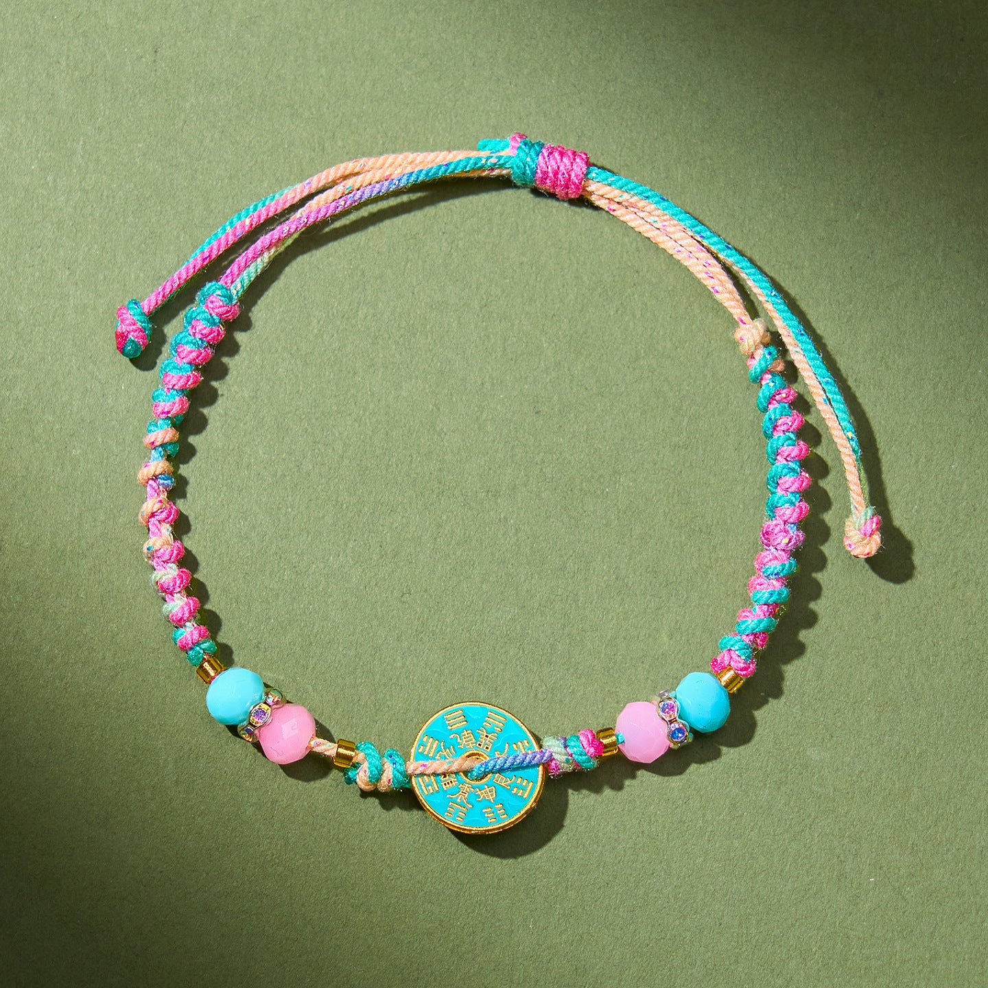 Colorful Rope Mountain Ghost Money Ethnic Style Hand Woven Couples Bracelet