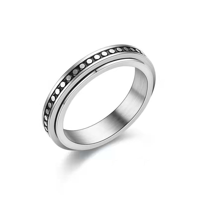 Personality Rotating Decompression Stainless Steel Corrosion Smear Oil Ring