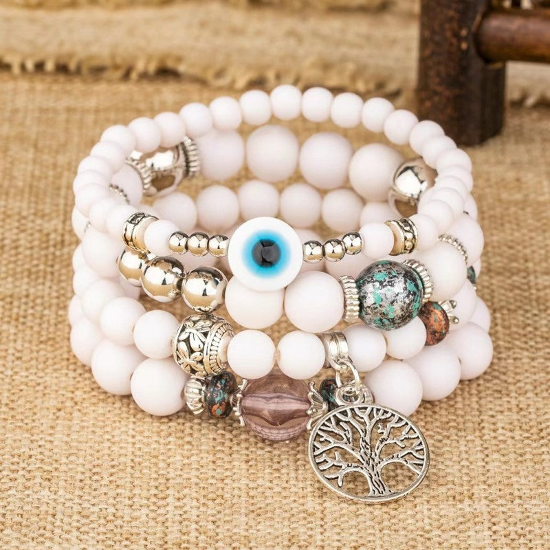 Women's Bohemian Suit Lucky Tree Charm Beaded Bracelets