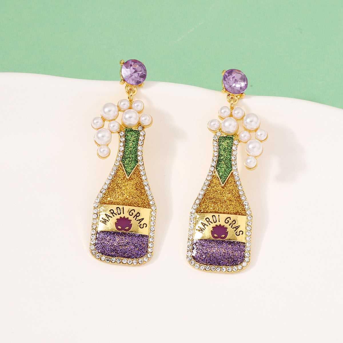 Light Luxury Carnival Cute Wine Bottle Earrings