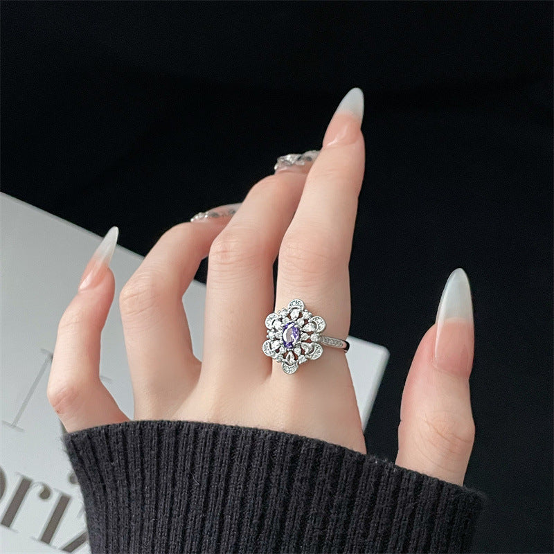 Sweet Colored Gems Fashion French Entry Lux Rings
