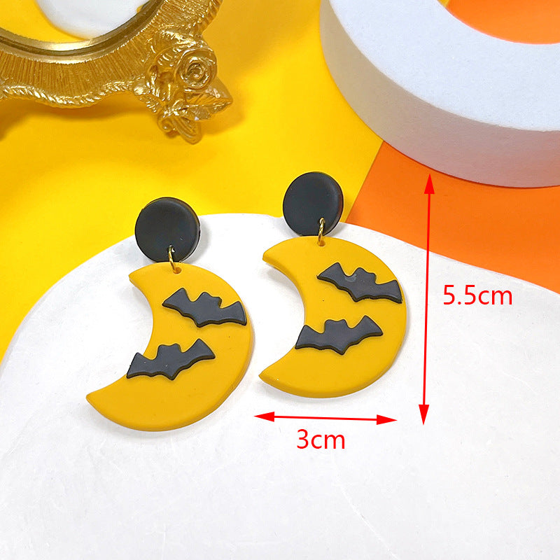 Clay Ear Hooks Female Funny Ghost Earrings