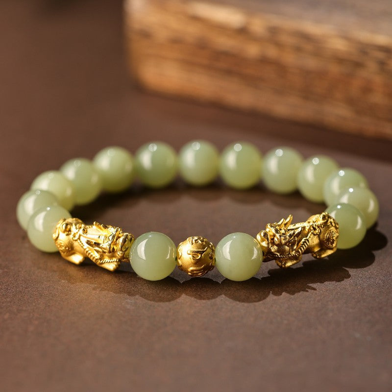 Broadcast Golden Pi Jade Couple Sunny Bracelets