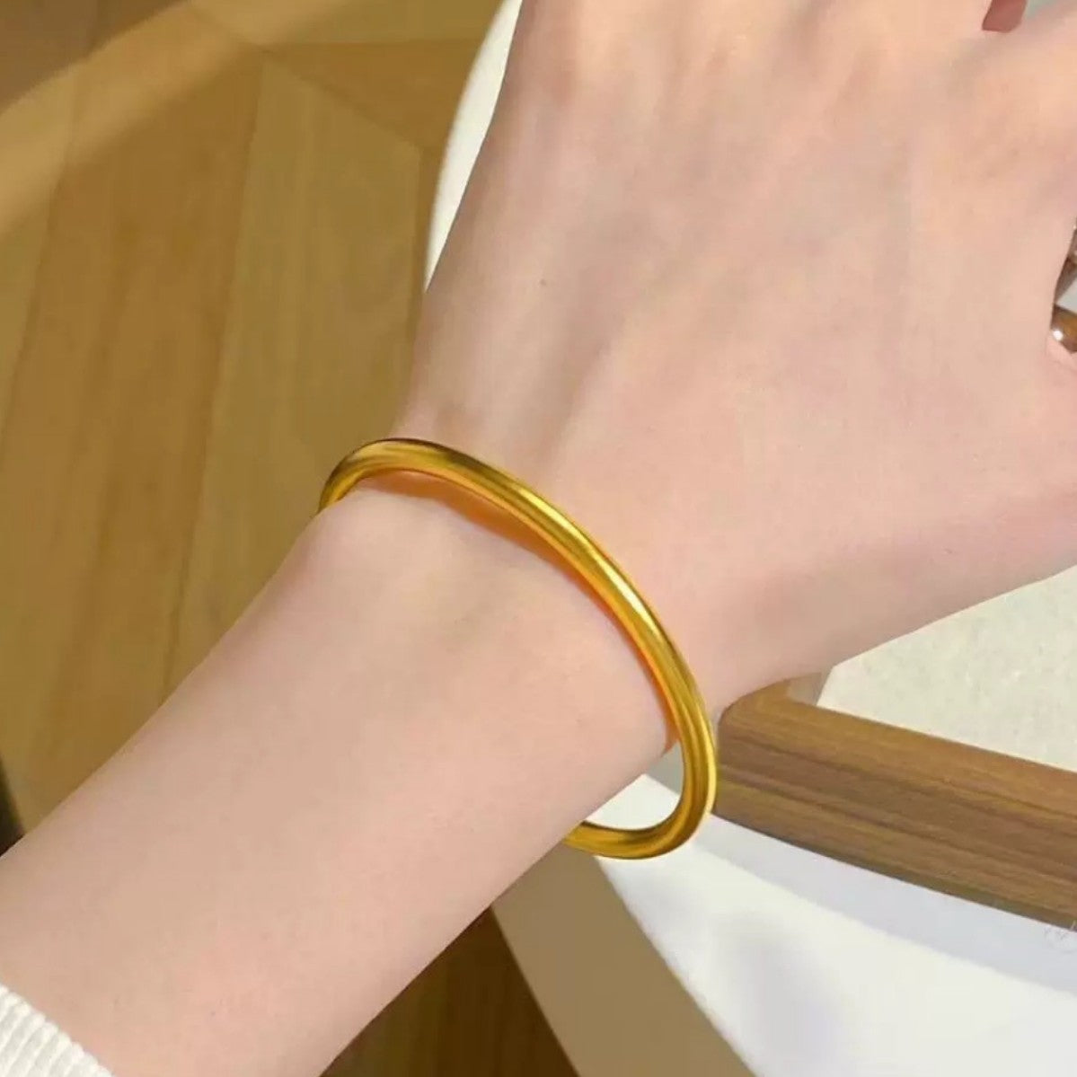 Gold Shop Solid Alluvial Heritage Frosted Simple Bracelet