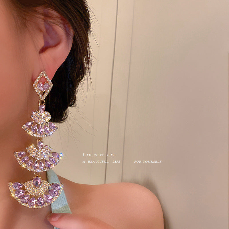 Sier Scallop Retro Palace Style Graceful Earrings