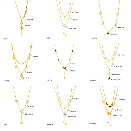 Women's Fashion Ornaments Clavicle Chain Sweater Titanium Pendants