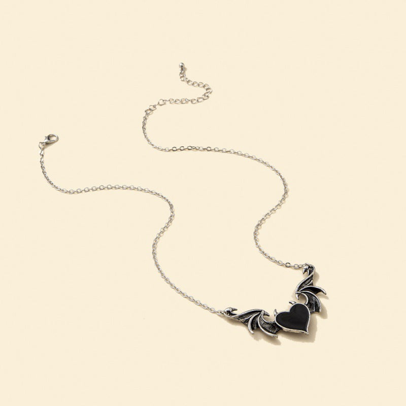 Demon Heart Alloy Oil Drop Peach Necklaces