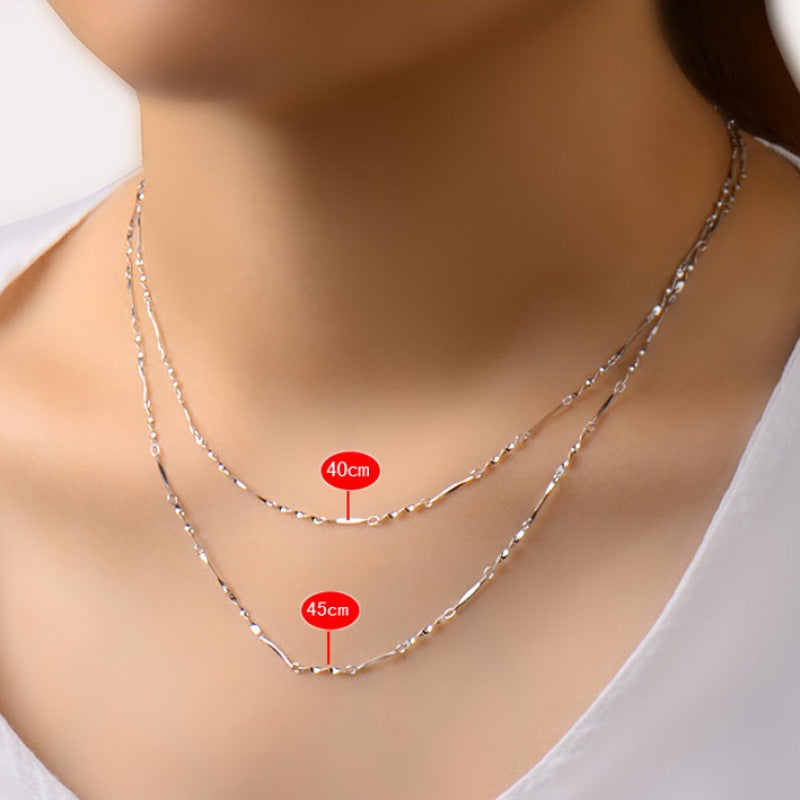 Women's For Single Chain Clavicle Water Wave Necklaces