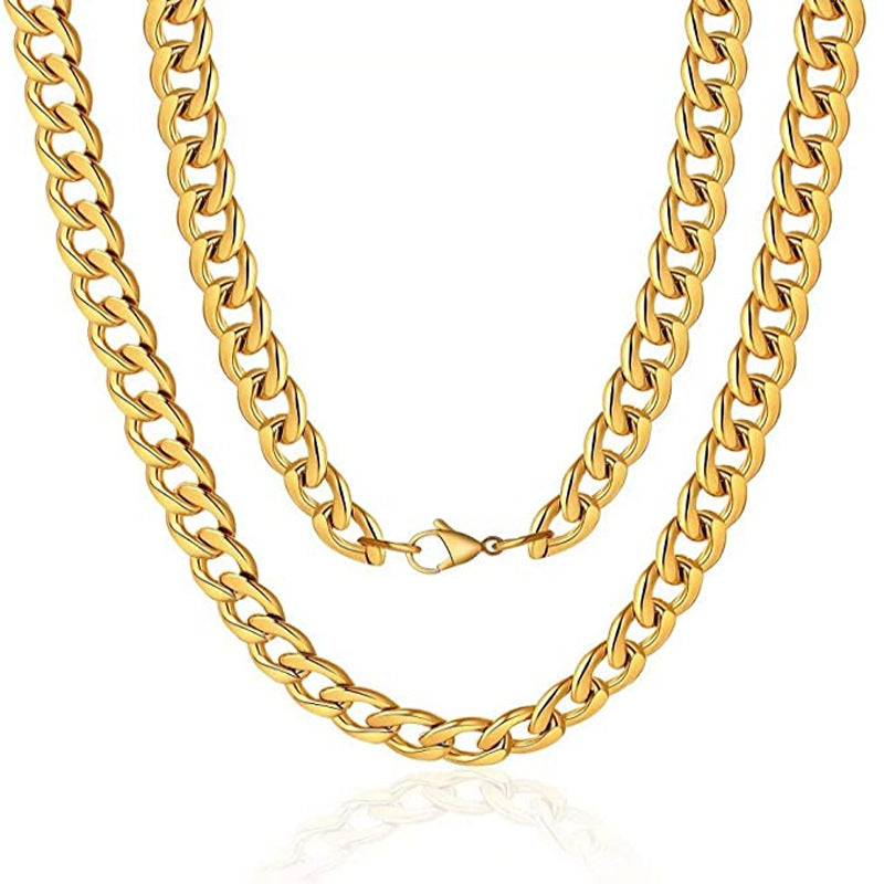 Gold Stainless Steel Accessory Chain Fashion Lateral Necklaces