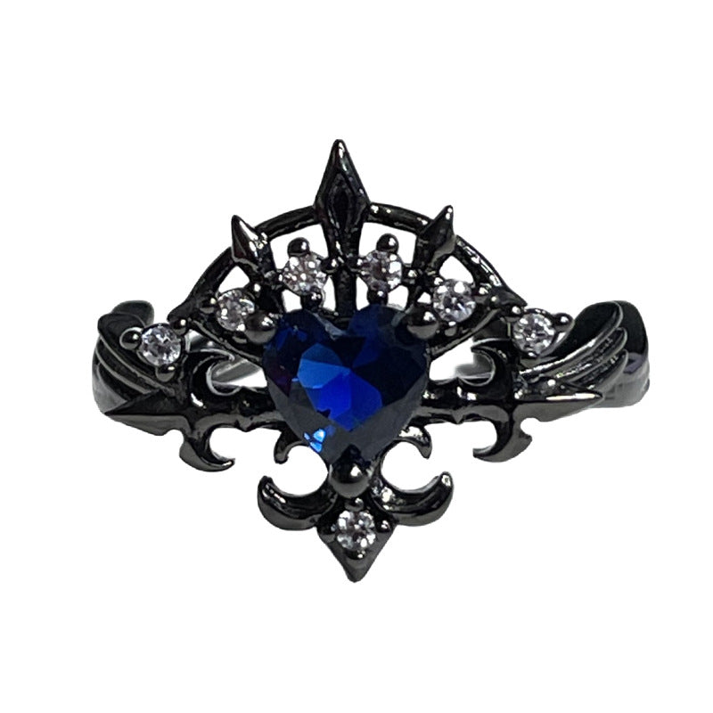 Diamond Open Female Retro Minority Personality Bow Rings