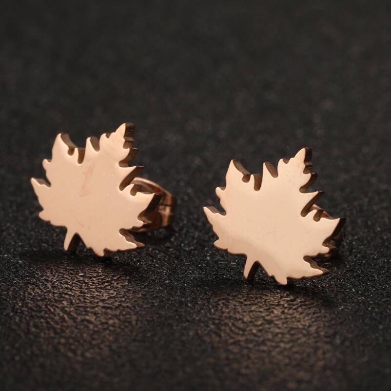 Vintage Fresh Simple Maple Leaf Stainless Earrings
