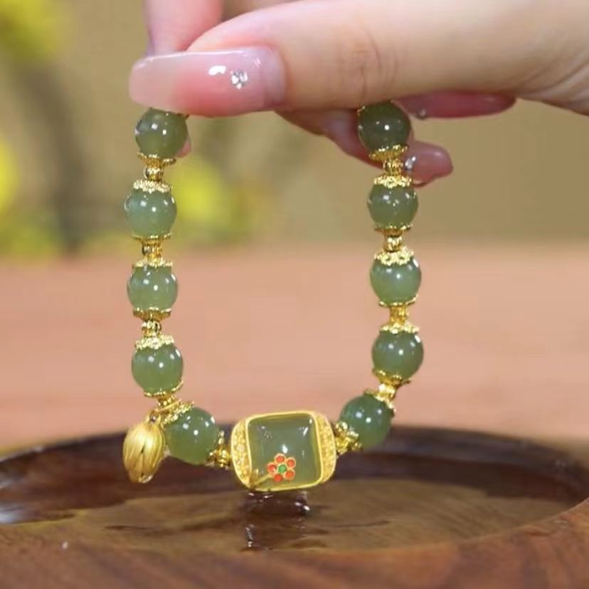 Lotus Imitation Jade Elegant Chinese Style Seedpod Bracelets