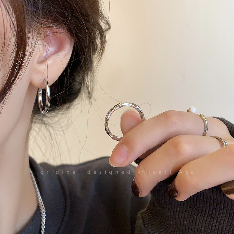 Women's Sier Needle Light Luxury Minority Pearl For Graceful Stud Earrings