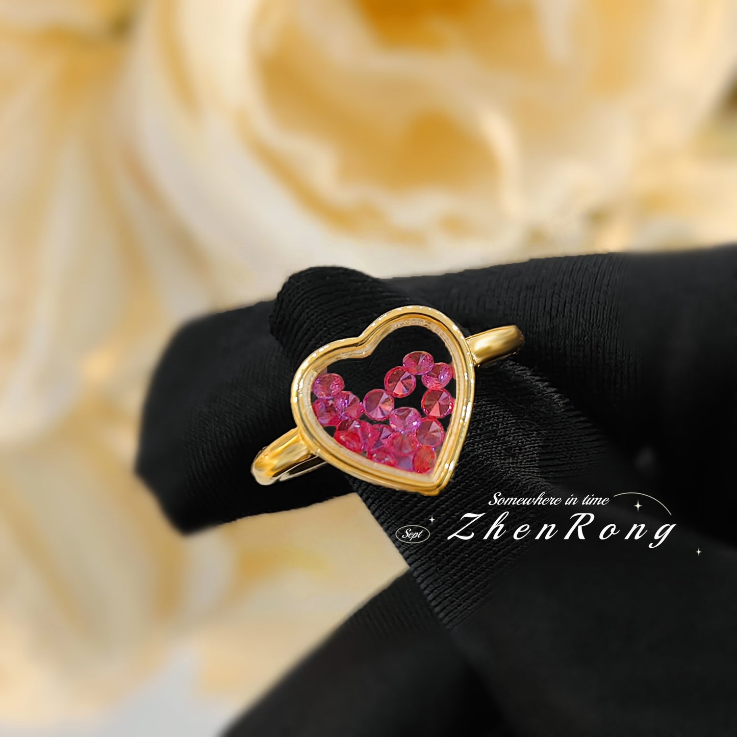 Women's Light Luxury Minority Design Hourglass Red Rings