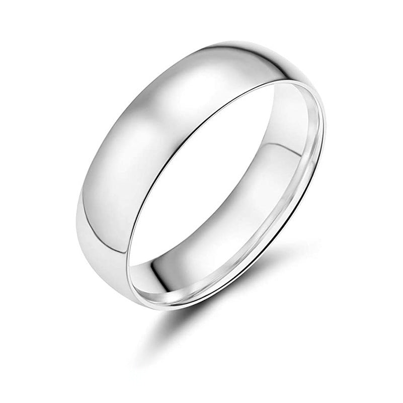 Glossy Titanium Steel Wedding Couple Engagement Stainless Ring