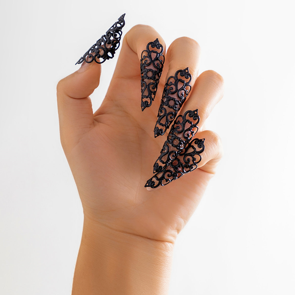 Women's Ornament Gothic Style Hollow Tapered Fingernail Niche Rings