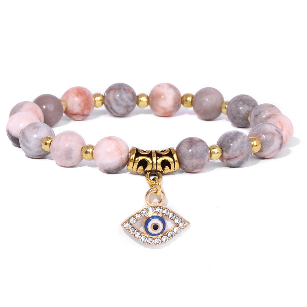 Women's & Men's Natural Stone Beads Female Devil's Eye Bracelets