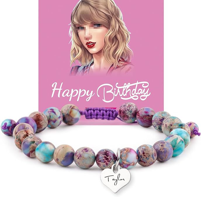 Taylor Birthday Party Music Festival Peach Heart Natural Bracelets