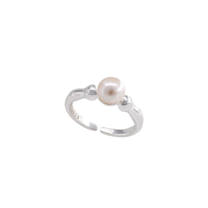 Women's Light Luxury Minority Design Pearl Unique Cross Index Finger Rings