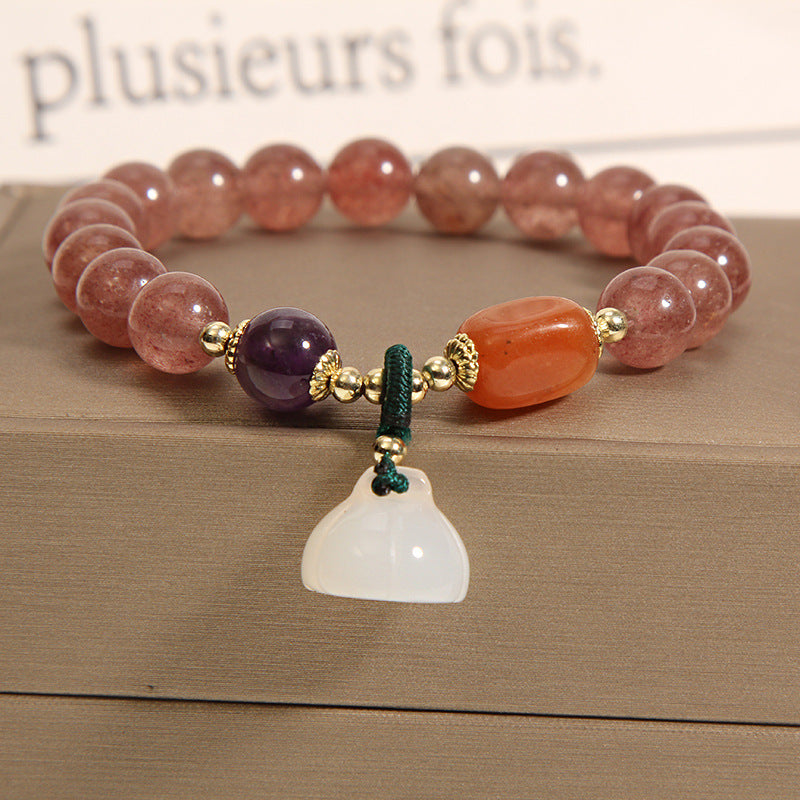 Women's Natural Garnet Crystal Jewelry Girlfriend Gifts Bracelets