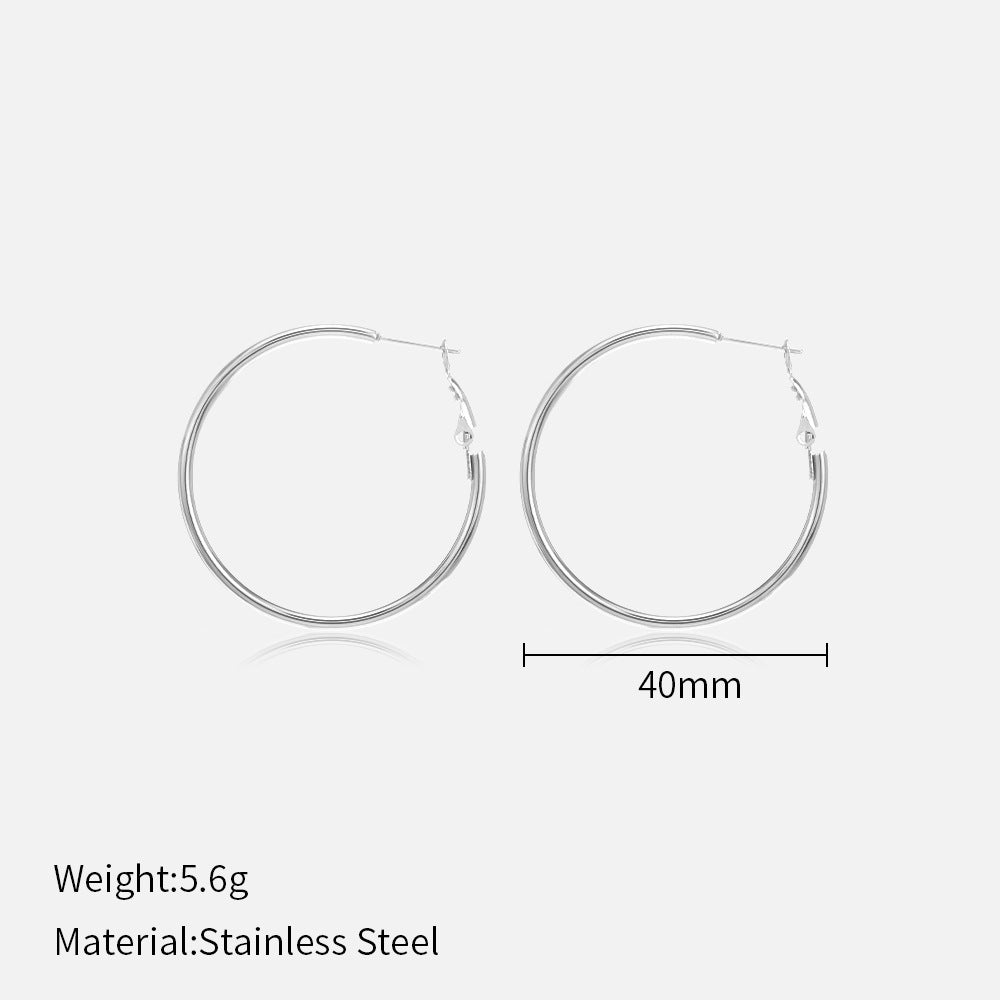 Popular Stainless Steel Round Personality Fashion Earrings