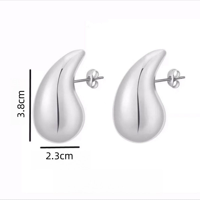 Water Drop Glossy Hollow Advanced Design Earrings