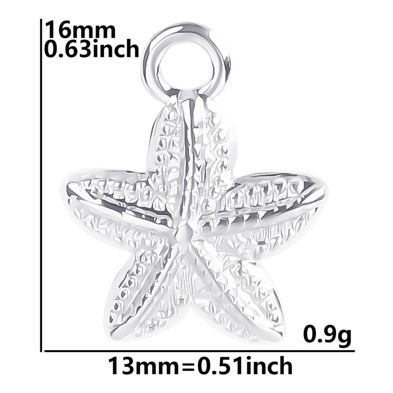 Starfish Golden Colorful Ornament Stainless Steel Pendants