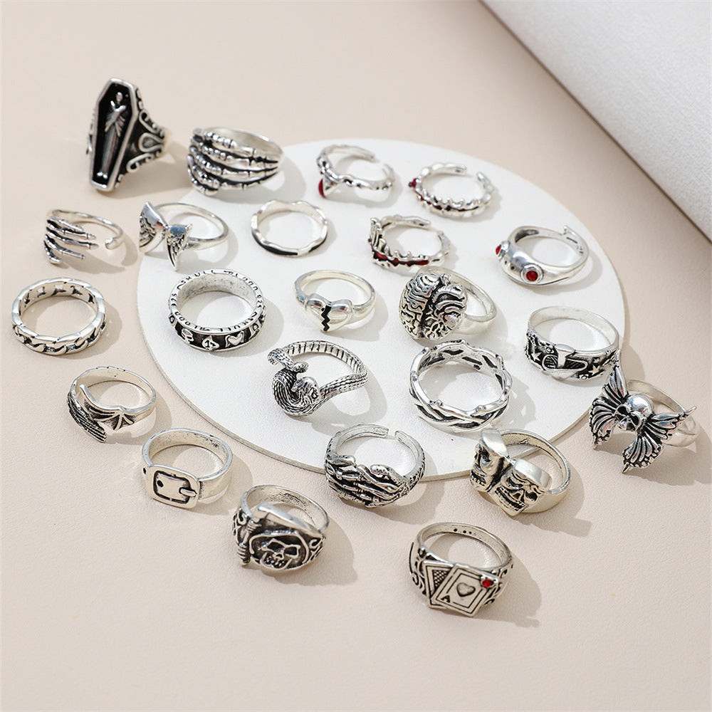 Crying Face Frog Organ Retro Alloy Rings