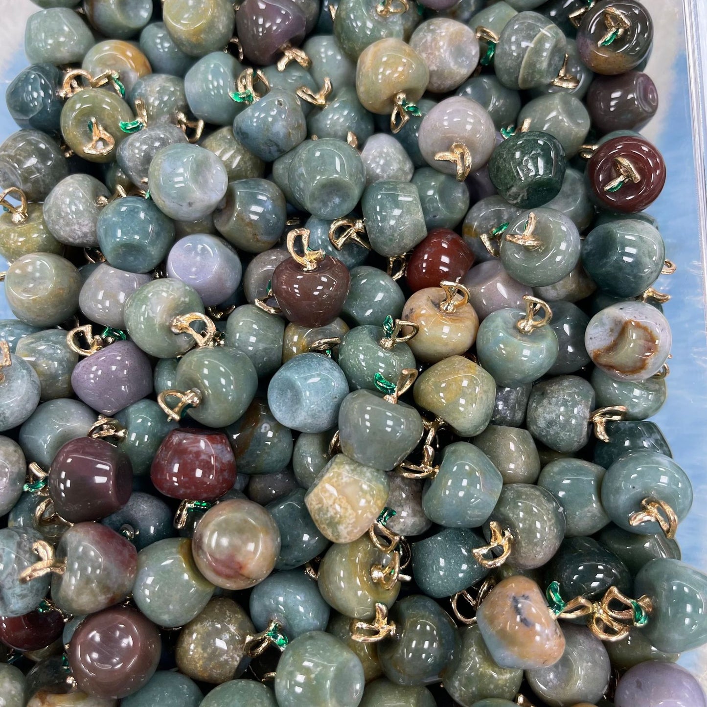 Apple Natural Stone Crystal Agate Amethyst Pink Pendants