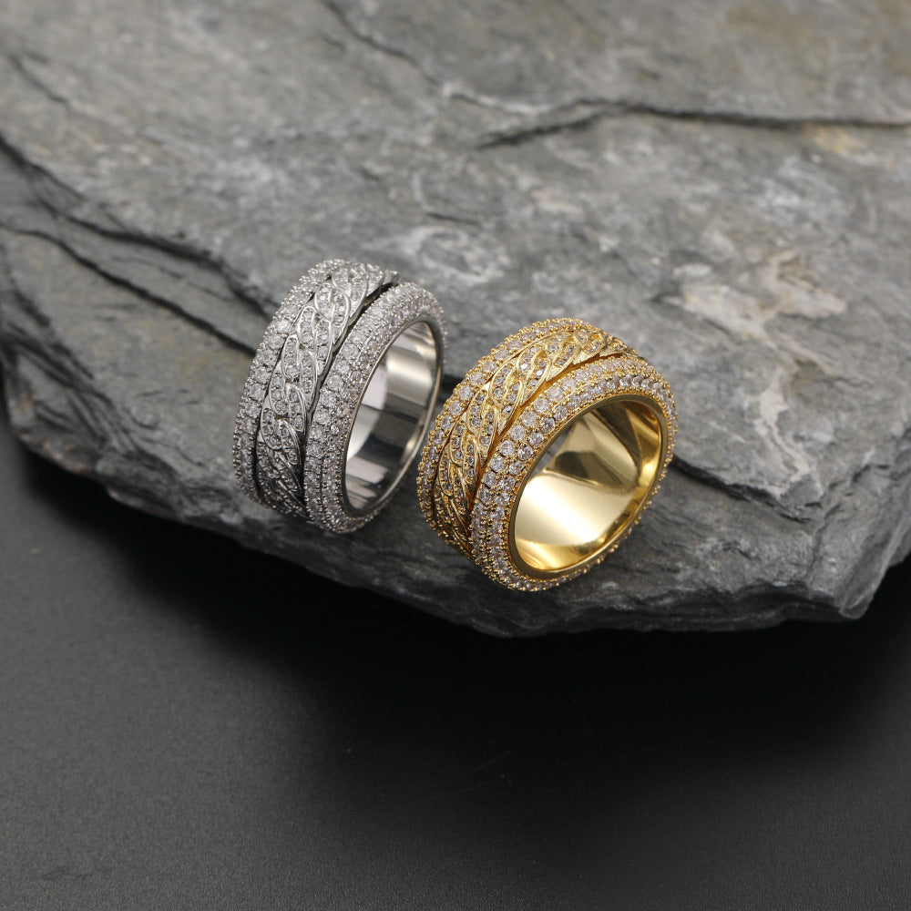 Men's Cuban Link Chain Hip Hop Copper Ring
