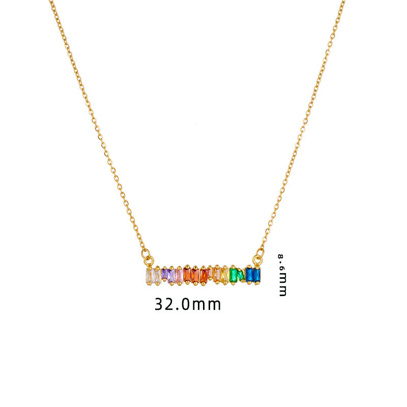 Cool Fashion Ornament Design Geometric Rainbow Necklaces